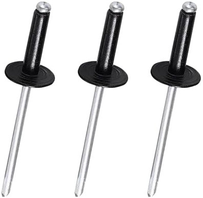 Maozaa 50 pcs 3/16 x 3/4 Large Flange Black Aluminum Blind Rivets, 4.8 x 20mm Pop Rivets, Blind Rivets for Metal