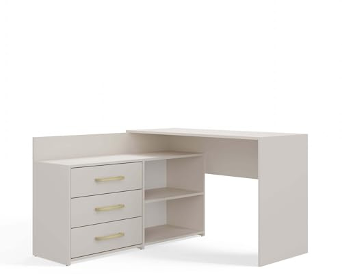 CDF Schreibtisch Eckschreibtisch Mit 3 Schubladen 120x50x76 cm Modern Für Kinderzimmer Jugendzimmer Homeoffice Mit Stauraum Für Laptop Und Unterlagen