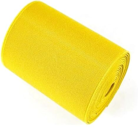RSRSR Banda elástica Plana Ancha de 2 Metros, Banda elástica de 10 cm de Ancho, Correas de Goma elásticas Suaves for Ropa, Accesorios de Costura DIY(Dark Yellow)