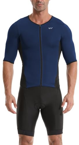 Lo.gas Tuta da Triathlon da Uomo Trisuit a Maniche Corte Traspirante Asciugatura Rapida per Nuoto Ciclismo e Corsa