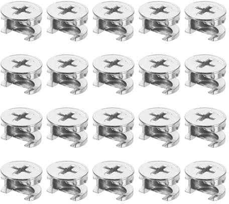 sourcing map Cam Lock Nut for Furniture, 20pcs 15x9.5mm Joint Connector Locking Nuts Furniture Connecting Cam Fittings