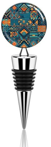 Ethnic Patterns Bottle Stopper Beverage Bottle Sealer Reusable Wine Stopper Personalised Champagne Stopper Unique Wine Bottle Corks Keep Fresh Suitable for Standard