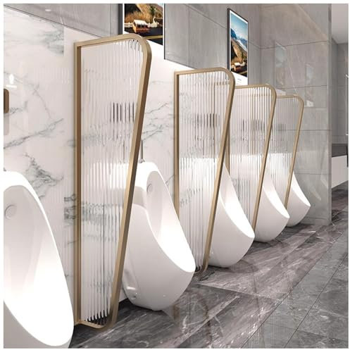 FLEPYHB Herren-Urinal-Sichtschutzwand, Urinal-Trennwand Aus Gehärtetem Glas Mit Edelstahlrahmen, Wandmontierte Urinal-Trennwandplatte Für Bad/Hotel/Öffentlichkeit