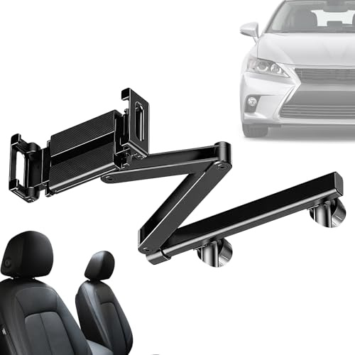 Yulokdwi Soporte para Tableta En Coche - Soporte Ajustable para Tablet En Reposacabezas - Base Giratoria 360° para Teléfono Móvil En Asiento De Auto Camioneta