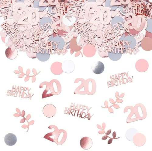 GoldRock 200 stycken konfetti födelsedag bordsdekoration roséguld (20 födelsedag konfetti, roséguld