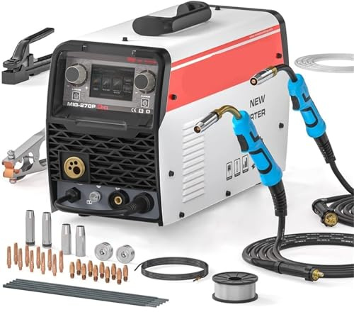 Semi-Automatic Double Pulse MIG Welding Machine MIG/Lift TIG/ARC Synergy Gas Gasless Welding Aluminum Welder 4 in 1