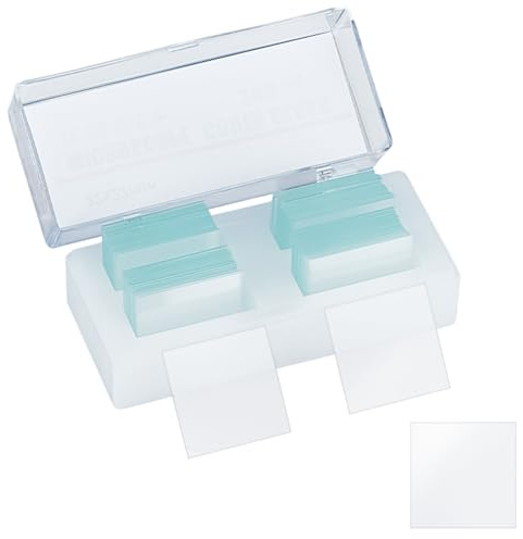 OLYCRAFT 200 Stück Durchsichtige Standard Mikroskop Deckgläser 22x22mm Quadratische Mikroskop Objektträger Aus Glas 0.2mm Dicke Standard Objektträger Abdeckung Aus Glas Für Wissenschaftsexperimente