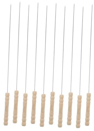 AKOOSY Brochettes En Acier Inoxydable Pour Barbecue Lot De 10 Brochettes à Griller Droites Usage Camping Et Feu De Camp Métal Solide Résistant à La Chaleur