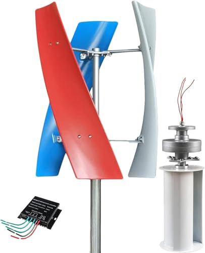 Kit generatore Eolico ad ASSE Verticale da 13000 W, Design a levitazione Magnetica da 12 V/24 V con 3 Pale e Controller MPPT per soluzioni di Illuminazione Domestica e Stradale