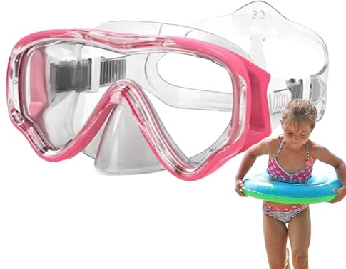 Gafas de buceo para niños – 25 x 9 x 1,4 cm, máscara transparente de visión, escudo de silicona flexible, gafas de natación antivaho para el aprendizaje de jóvenes y exploraciones en la playa con