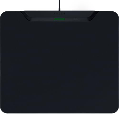 Razer HyperFlux V2 Wireless Charging System: Continuous Charging Gaming Mouse Mat & Puck - Seamless Auto-Pairing - HyperSpeed Multi-Device Connectivity - Anti-Slip Rubber Base - Hard Surface Edition