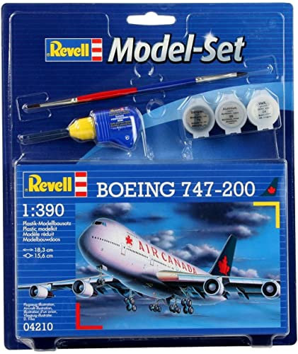 Revell Modellbausatz Boeing 747-200 I Maßstab 1:390 I Detailliertes Passagierflugzeug I Level 3 I Mit Basiszubehör I Perfekt für Flugzeug-Liebhaber und Einsteiger