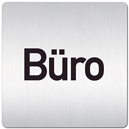 Türschilder24 XXL Schild - Türschild (B) • 125 x 125 mm • Büro • 1,5 mm Aluminium Vollmaterial • 100% Made in Germany (Büro Text)