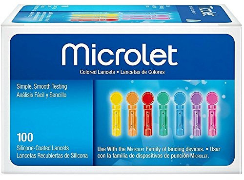 Bayer Microlet Colored Lancets, 100 Each