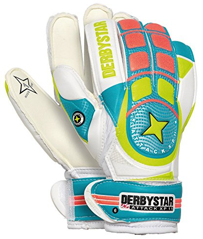 Derbystar Fußball Torwarthandschuhe Attack XP11, Training weiß blau orange, 2648