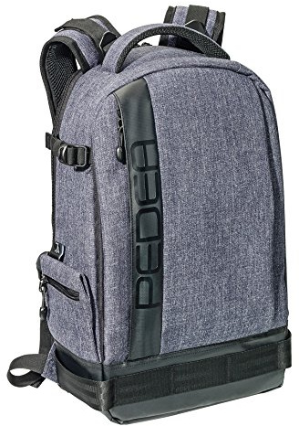 PEDEA DSLR-Kamerarucksack Fashion mit Displayschutzfolie für Canon EOS 5D 5D Mark II 400D 2000D / Nikon D60 D80 D90 D3100 D3200 D3300 D3400 D5300 D7100 / Pentax K 30 K 50 K 500, grau