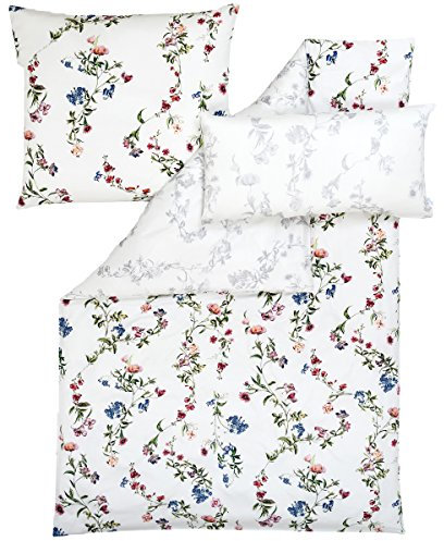 ESTELLA Wendebettwäsche Smilla 3-TLG. Satin weiß Größe 155x220 cm (40x80 cm + 80x80 cm)