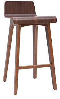 Miliboo Chaise de Bar scandinave Bois foncé H65 cm BALTIK