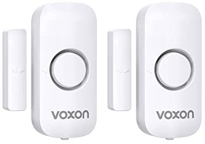 VOXON Wireless Door and Window Alarm Sensor 2 Pack 2 Modes Magnetic Window Door Burglar Alarm with 100dB Loud for Kids Safety Home Shop Security