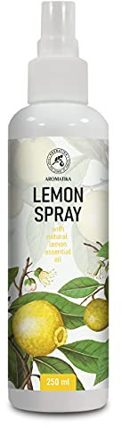 Zitrone Aromaspray 250 ml - Aromaspray mit Ätherischem Zitronenöl - Aromatherapie Raumspray - Spray zur Aromatisierung der Luft - Raumnebel - Kissen- und Leinenspray - Raumduft - Duftspray