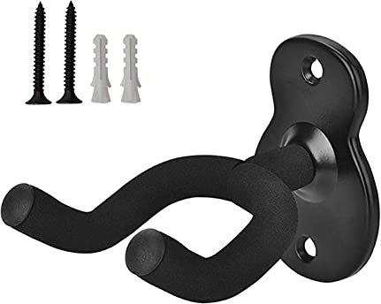 Runsmooth Gitarrenaufhänger, Gitarrenwandhalterungen, Gitarrenständer Wand Halterung, Gitarren Haken Für Akustische Elektrische Klassische Bassgitarre Violine Ukulele Wandhalterung, Schwarz