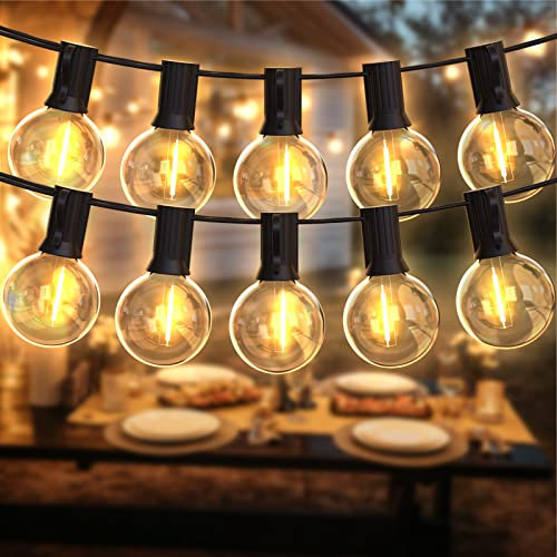 DSLebeen G40 LED Outdoor Lichterkette Glühbirnen innen und außen,15M 27+3 Warmweiß Birnen Lampions Wetterfest Wasserdicht und Bruchsicher Lichterketten für Garten Balkon Hochzeit Party