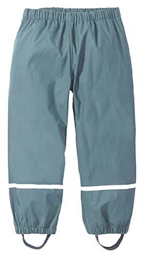 Machbaby Unisex-Kinder Jungen Mädchen Warme Regenhose wasserdichte Winddicht Buddelhose Atmungsaktive Matschhose mit Fleecefutter (Hellgrün, 110-116)