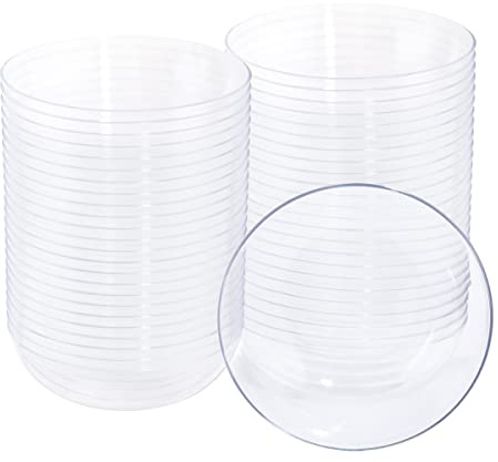 bUCLA 50Pack Clear Plastic Bowls Disposable - 10oz Premium Heavy Crystal Plastic Salsa Bowls - Ideal for Wedding & Party