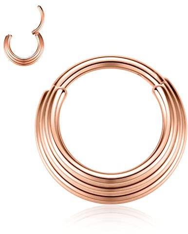 YEBOCIYO Septum Piercing Ring Dreifach Gestapelt Nase Ring Piercing Ring Ohrring Helix Daith Knorpel Conch Tragus Piercing Schmuck 316L Chirurgenstahl Gold Silber Rosegold Schwarz Regenbogen 16G