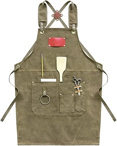 AUGUSE Tablier de Travail, Tablier de Soudure Tablier à Outils Tablier de Barista en Toile cirée Robuste Tablier de Barbecue en Toile Tablier de Barman Tabliers de Soudeur réglables (Color : B)
