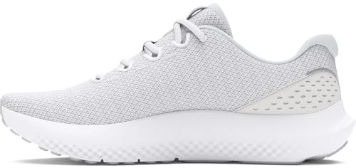 Under Armour Women's Charged Surge 4, (100) White/Distant Gray/Metallic Silver, 6, US