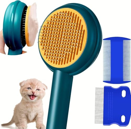 FurGroom Deshedding Tool for Dogs and Cats-Reduces Shedding by Up to 95% in Less Than 10 Minutes—best Choice for Grooming and Deshedding Your Lovely Pets. Dog Cat Horse Rabbit Brush (Blue, Medium)