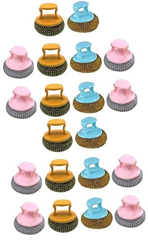 Healeved 2 Sets Küchenreinigungs-Set Mit Geschirrtuchbürsten Griff Aus Stahldraht-reinigungsbürste Für Gründliches Geschirrspülen 10 Stück * 2