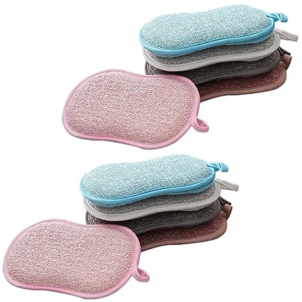 Gatuida 10pcs Kitchen Cleaning Scrubber, Cleaning Sponge Pads for Dishwashing, Purpose Sponge Scrubber for Dishes and Household Appliances, Fine Workmanship Random Color | Fine Workmanship, Creative Appearance, Kitchen Cleaning Supplies for Washing, Compact Pack of 10 Random Color