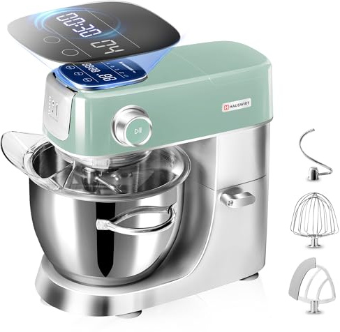 Hauswirt Stand Mixer 5.3QT XL Large, 4.5 LED Touch Screen Electric Household Stand Up Mixer, Standing Mixer 11-Speed, Dough Cake Bread Mixer – Lake Green
