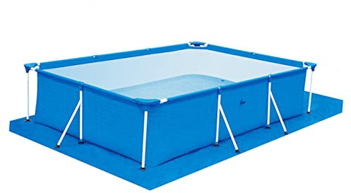VINTORKY Poolabdeckung Pe Gewebe Regenabdeckung Für Rahmenpools Bodenpolster 221x150x43cm Blau rutschfest Für Aufblasbare Pools Und Gartenschwimmbäder