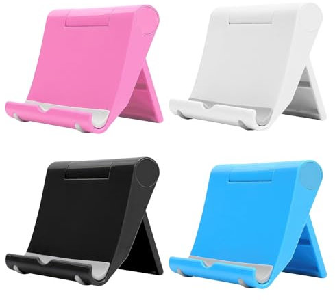 Miunpri 4 Soportes para Teléfono Móvil de Mesa, Escritorio, Plegable y Antideslizante para Móviles e iPad (A:Simple)