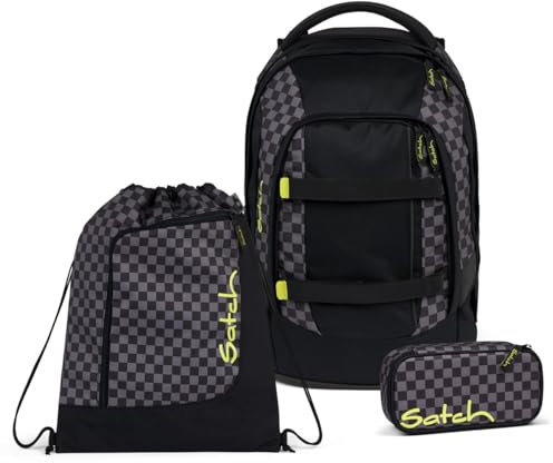 Satch Pack Schulrucksack Set 3tlg. inkl. Schlamperbox und Sportbeutel (Dark Skate)