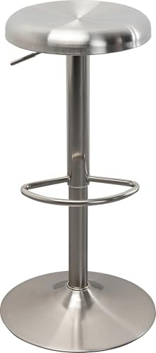 Kare Design Barhocker Kalea, Silber, Esszimmerstuhl, Höhenverstellbar, Stahlgestell, Edelstahl Sitzflächen, Esszimmer, Bar, 82x41x41 cm (H/B/T)