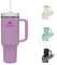 Griffin 40oz Stainless Steel Vacuum Insulated Tumbler with Handle & Straw Lid - BPA-Free - Perfect Travel Mug for Hot & Cold Drinks, Water, Iced Coffee, Smoothies - Orchid