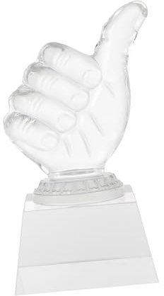 KICHOUSE Hand-shaped Trophy Crystal Decor Delicate Crystal Trophy Award Supply for Awards Ceremony for Boys and Girls