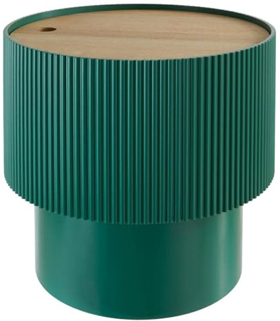 Table à Café avec Coffre de Rangement en Bois Peint Vert D 38,5 cm - Atmosphera
