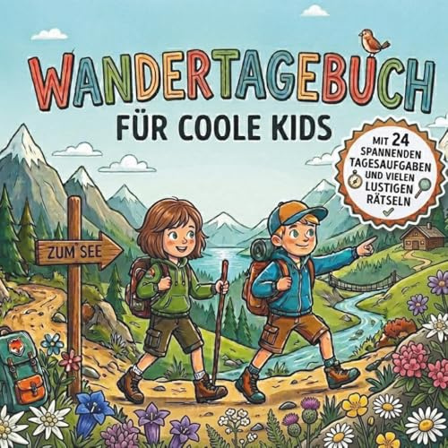 To-go-Mini-Wandertagebuch für coole Kids! Format: 15x15cm: Spannende Aufgaben motivieren dich zu mehr Bewegung in der Natur. Dein Tourenbuch für Ausflüge mit Aufgaben und Rätseln.
