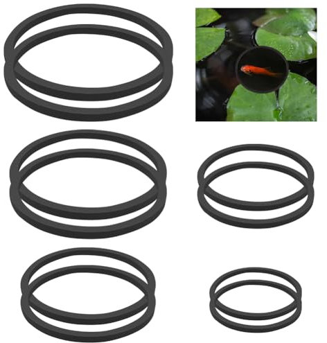 CREATCABIN 10 Stück Fischfutterringe Set Schwimmende Pflanzenringe Für Aquarien 5 Größen Schaumstoff Schwimmende Pflanzenkorral Runde Fischfutterringe Pflanzenring Für Aquarium Goldfische Schwarz