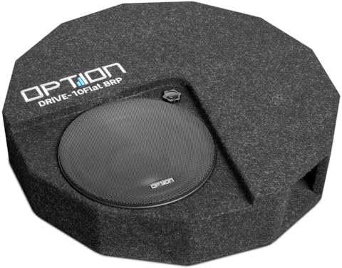 Option DRIVE10FLAT-BRP-D4 - Passiver 25cm Reserverad-Subwoofer (300 Watt RMS) mit Doppel-Schwingspule 2X 4 Ohm - Flacher Subwoofer mit 13cm Höhe