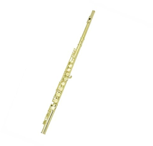 Querflöte Instrument Flöte Mit 16 Geschlossenen Löchern C-Tonart Silberflöte Mit Lederetui Professionelle Konzertflöte Holzblasinstrument(Gold B)