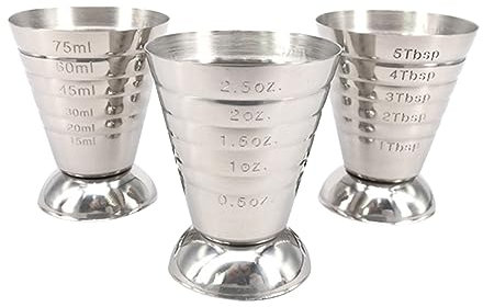 MAGICLULU 3piezas Taza Medidora Multiusos Vaso Medidor Acero Inoxidable Exacto Anillos Visibles