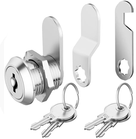 Serrure de Boîte aux Lettres 16 mm avec 4 Clés Livré avec 3 Plaques de Verrouillage Différentes Serrure à Levier pour Boîtes aux Lettres Portes D'armoire Armoire à Tiroirs