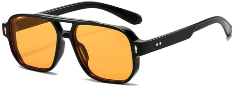 JCTAIFOO Mode Quadratisch Sonnenbrille, Vintage Retro Rechteck Sonnenbrille für Damen Herren, Trendige UV400 Brille