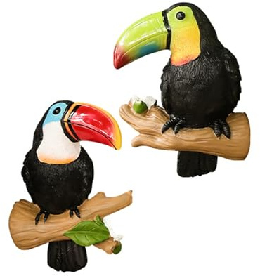 Ksikdeg Gartenskulptur, Papageienfigur, Simulationsstatue für Schreibtisch und Outdoor-Vogel